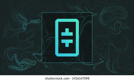 Theta cryptocurrency colorful gradient logo on liquid texture background.