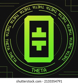 THETA cryptocurrency vector sign. Blockchain currency symbol background illustration