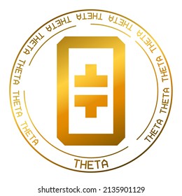THETA cryptocurrency vector sign. Blockchain currency symbol background illustration