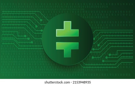 Theta (THETA) Cryptocurrency virtual money. Technology banner and background vector illustration template.