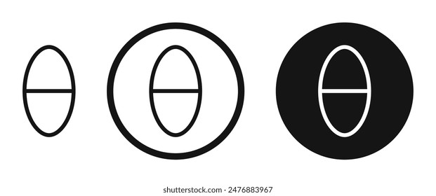 Theta flat liner icon set.