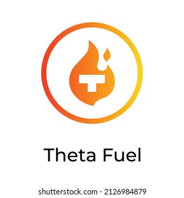 Theta Fuel Cryptocurrency coin icon. TFUEL coin symbol. Cryptocurrency vector icon. Flat Vector illustration - Vector