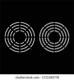 Theta greek symbol Teta Zeta icon outline set white color vector illustration flat style image