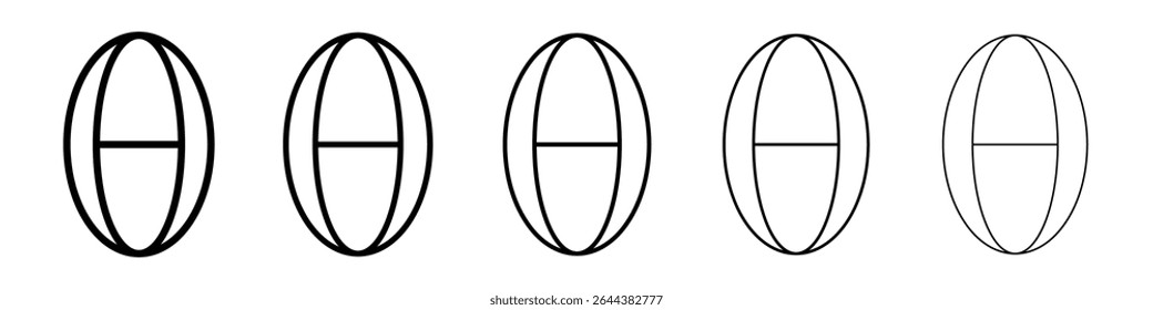 Theta icon graphic set. trendy stroke line style