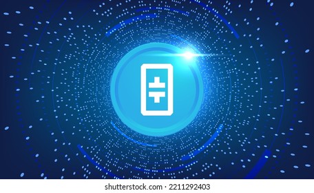Fondo del banner del concepto de criptomoneda de Theta Network (THETA).