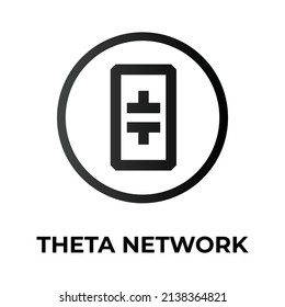 Theta Network Cryptocurrency coin icon. THETA coin symbol. Cryptocurrency vector icon. Flat Vector illustration - Vector