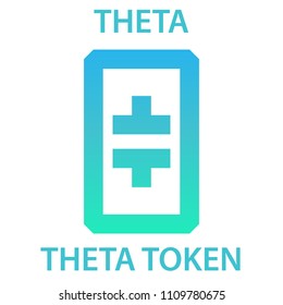 Theta Token Coin cryptocurrency blockchain icon. Virtual electronic, internet money or cryptocoin symbol, logo