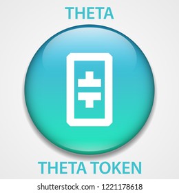Theta Token Coin cryptocurrency blockchain icon. Virtual electronic, internet money or cryptocoin symbol, logo