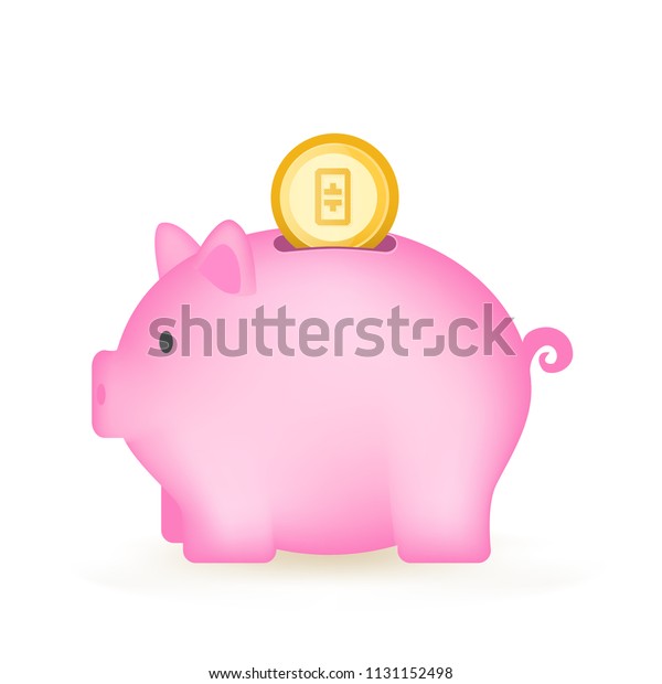 Theta Token Cryptocurrency Coin Piggy Bank Stock Vector Royalty Free 1131152498