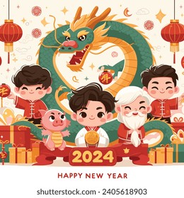 Celebran Año Nuevo chino con el dragón zodiaco en 2024