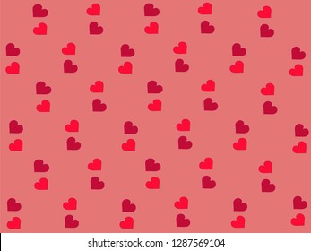 They are hearts of two different colors with a pink background