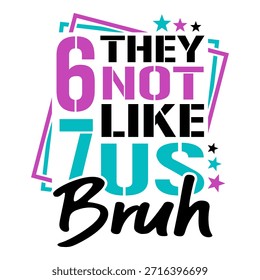They Not Like Us Bruh - Urban streetwear t-shirt design with stencil typography and stars.
