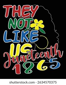 They Not Like Us Juneteenth 1865 Juneteenth Freedom Day  Happy Juneteenth Day shirt print template typography design for art
