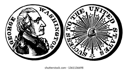 They represent the third step in the infant Philadelphia Mint's quest for a permanent cent design, vintage line drawing or engraving illustration.