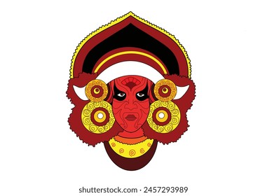 Theyyam vector illustration on a whiteboard 