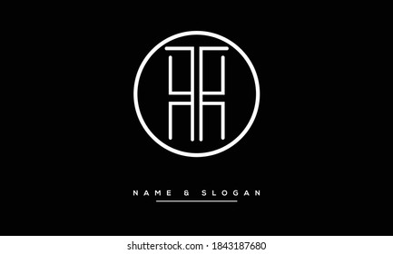 Monograma del logotipo de las letras abstractas TH,HT,T,H