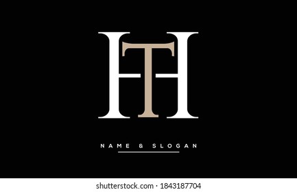 Monograma del logotipo de las letras abstractas TH,HT,T,H