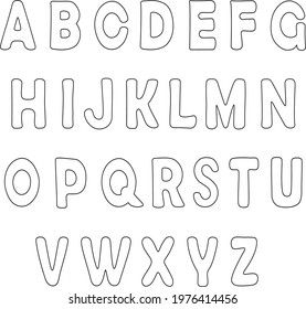Thick alphabet with thin straight lines