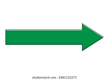 thick arrow icon vector styles isolated on white background. green large forward or right pointing solid long arrow icon sketched as vector symbol. Vector illustration. Eps file 63.