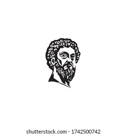 thick bearded human head logo