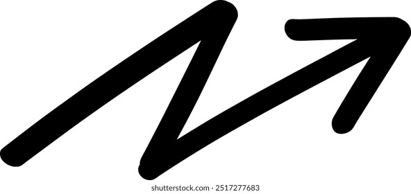 Dibujo de flecha negra gruesa, perfecto para énfasis audaz en navegación, señalización, infografías, presentaciones y Diseños gráficos