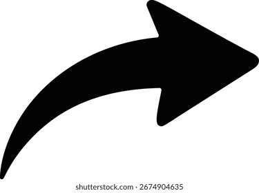 Ilustración vectorial de silueta de flecha negra gruesa