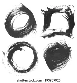 Thick black circular and square strokes