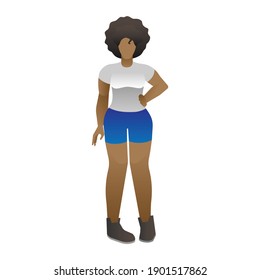 Thick Black Girl - Vector Illustrations