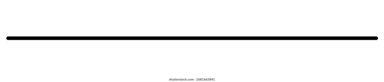 Línea Horizontal negra gruesa sobre fondo blanco Ilustración de recorte de fondo transparente de Vector aislado.