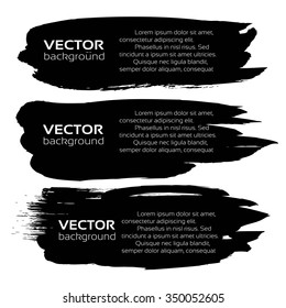 Thick black long smears textured isolated on a white background