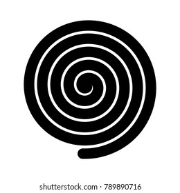 Thick black spiral symbol. Simple flat vector design element.