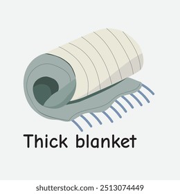 Thick Blanket Vector: Cozy Winter Warmth Design