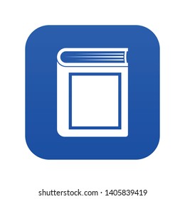Thick book icon digital blue for any design isolated on white vector illustration
