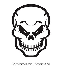Thick Brow Skull Patch V65 Patch Streetwear, Urban Design White and Black Colors Patch Commercial Use