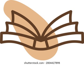 Livro castanho espesso, ilustração, vetor em um fundo branco.