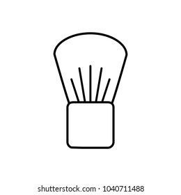 thick brush for blush or powder. Line vector icon on a flat design style.