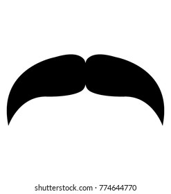 A Thick Bushy Mustache Style Showing Walrus Mustache In Glyph Icon Design