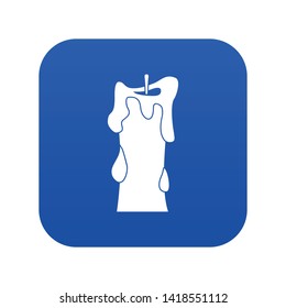 Thick candle icon digital blue for any design isolated on white vector illustration