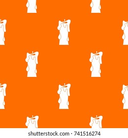 Thick candle pattern repeat seamless in orange color for any design. Vector geometric illustration