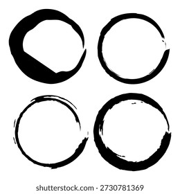 Dicker Kreisrahmen. Fett gedruckter Ring. Runder Rand, Vektor. Grunge-Loop-Symbol. EPS 10.