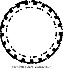 Thick circle vector illustration in abstract style. circle, abstract, bold, dotted line, tire, round, symmetrical. Great for multi-purpose content.