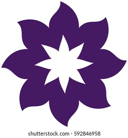 thick contour purple with flower icon vector illustration