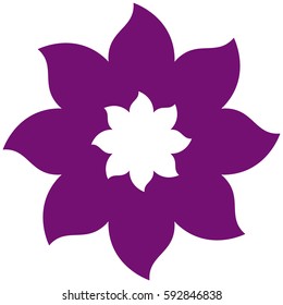 thick contour violet with icon flower vector illustration