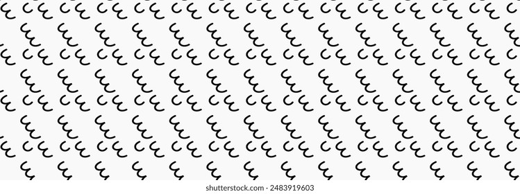 Thick curved lines, cute style, black and white background. Wavy line patterns, roof stripes, tiles, Illustration, vector, wave, banner, website. Arrangement. fish scales.