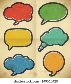 Thick edged speech bubbles on the cardboard