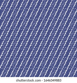 Trübes Gewebe mit schrägen Streifen. Reiche Textur. Zeichnen in Blau und Weiß.