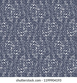 Thick fabric in white and blue thread. Flecked texture  and subtle decorative pattern composed of large rounded shapes. Vector illustration.