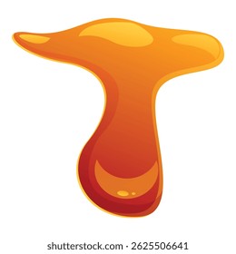 Gotas de caramelo espesso, fluido e viscoso formam a letra t