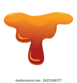 Xarope de caramelo grosso e brilhante está fluindo para baixo, criando um visual tentador