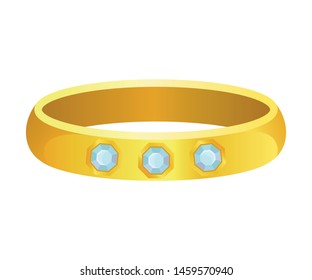 Thick Gold Ring. Vector Illustration On White Background.